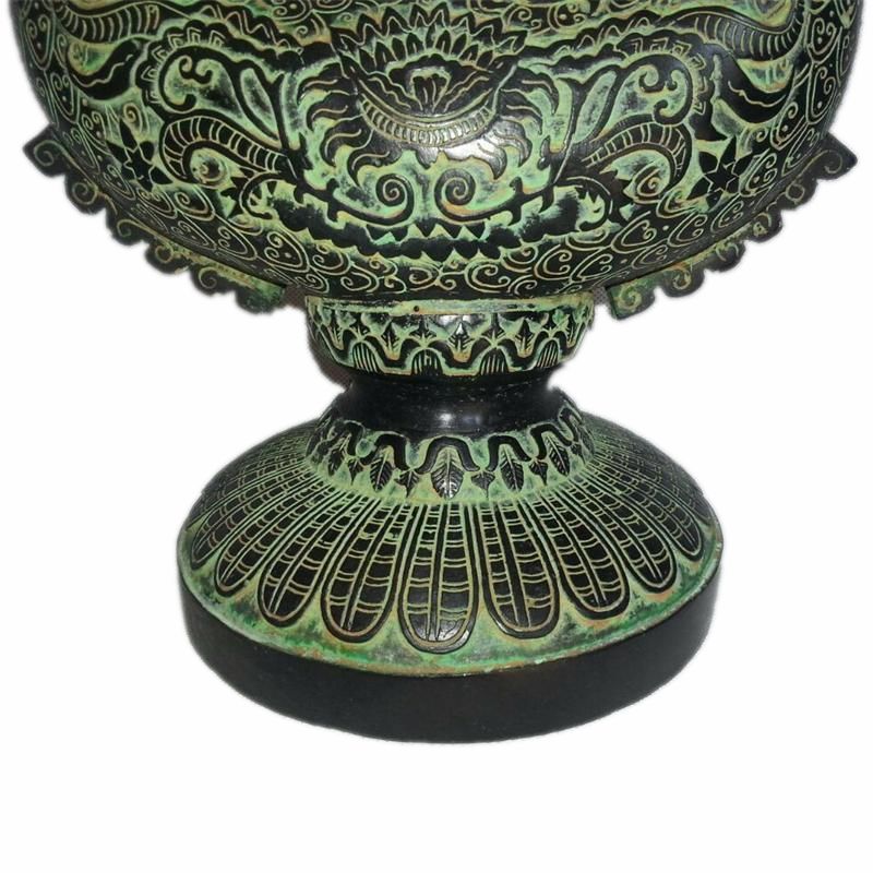 bronzeware to fake something antique Ornaments   two phoenixes Lotus Bottle   Antiques Collection     business affairs gift characteristic   temple Ornaments